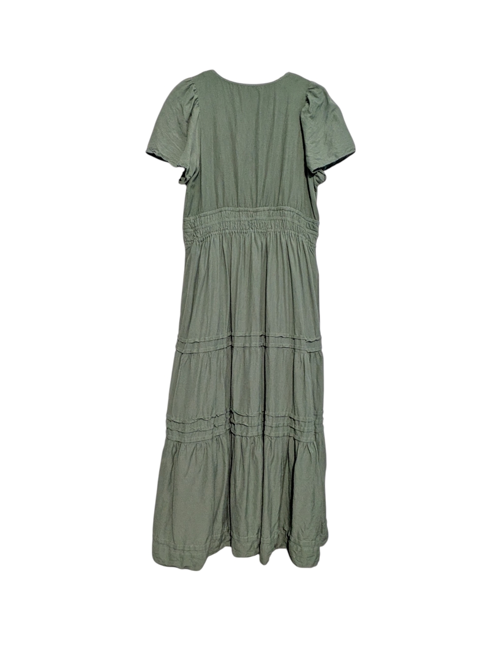 Anthropologie Olive Green Tiered Maxi Dress - Picture 2 of 7
